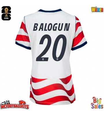 United States Folarin Balogun #20 Replica Home Stadium Shirt for Women World Cup 2026 Short Sleeve